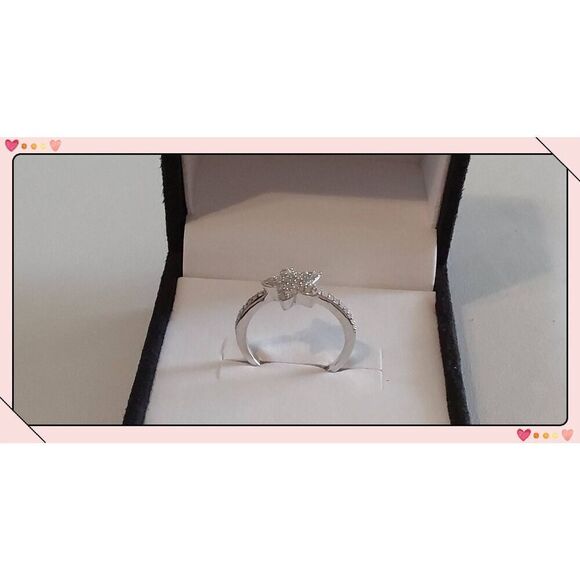 Twinkle Twinkle Little Star .42 Ct. Genuine Diamond Star Cluster Ring #8 - Picture 3 of 3